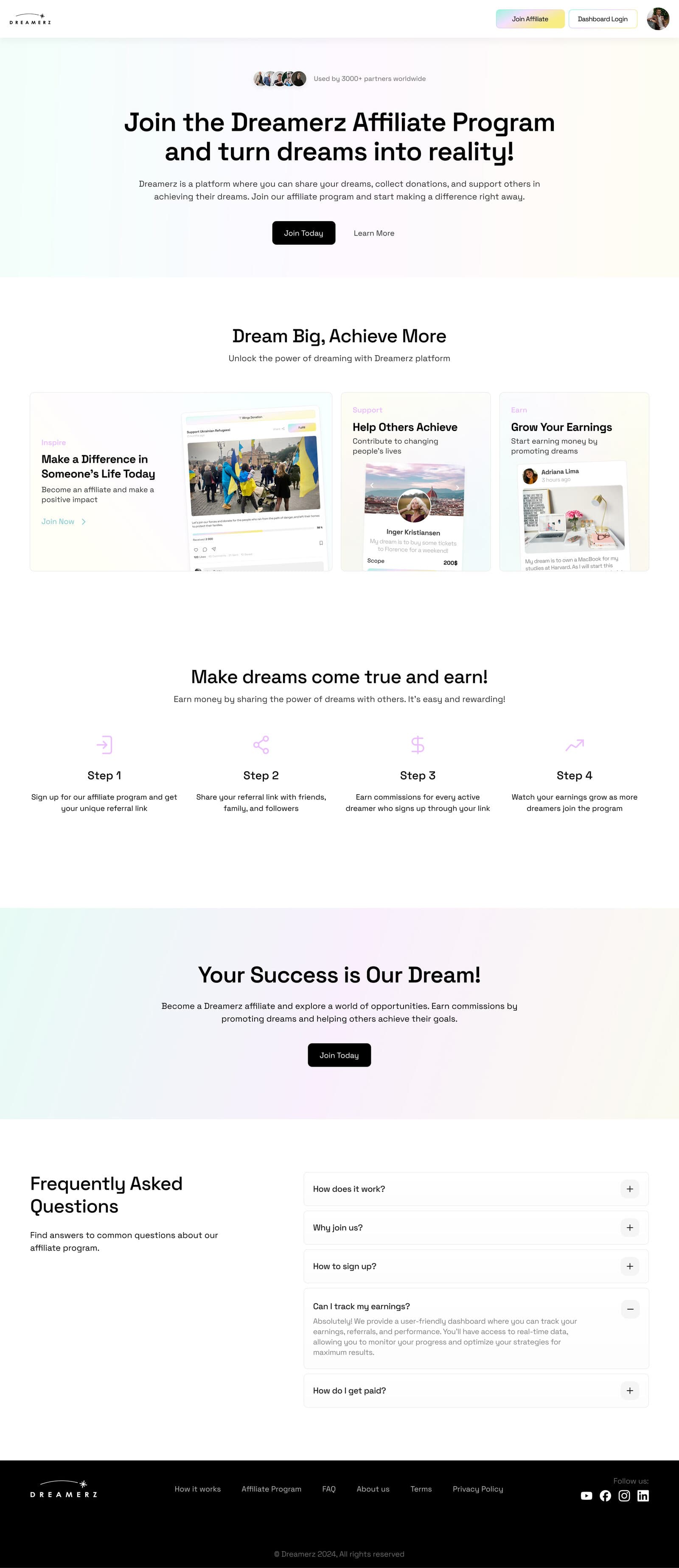 Dreamerz Affiliate Page